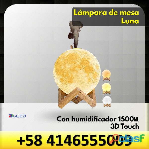 LAMPARA LED DE MESA LUNA 3D 3000K/6000K CON HUMIFIDICADOR