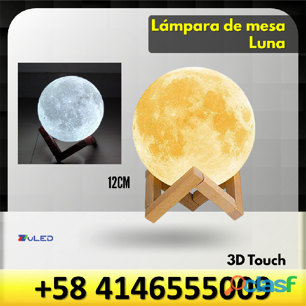 LAMPARA LED DE MESA LUNA 3D TOUCH 12CM ZULED
