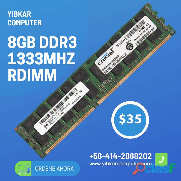 Memoria Micron DDR3 8gb 1333MHz Ecc Registrado RDIMM para
