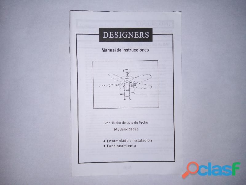 Ventilador de Techo Suspendido de 42 pulgadas.