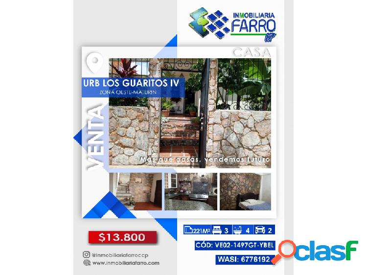 CASA EN LA URB GUARITOS IV VE02-1497GT-YBEL