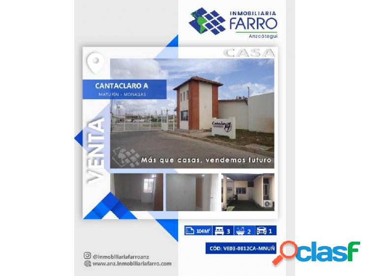 EN VENTA CASA UBICADA EN MATURIN PALMA REAL