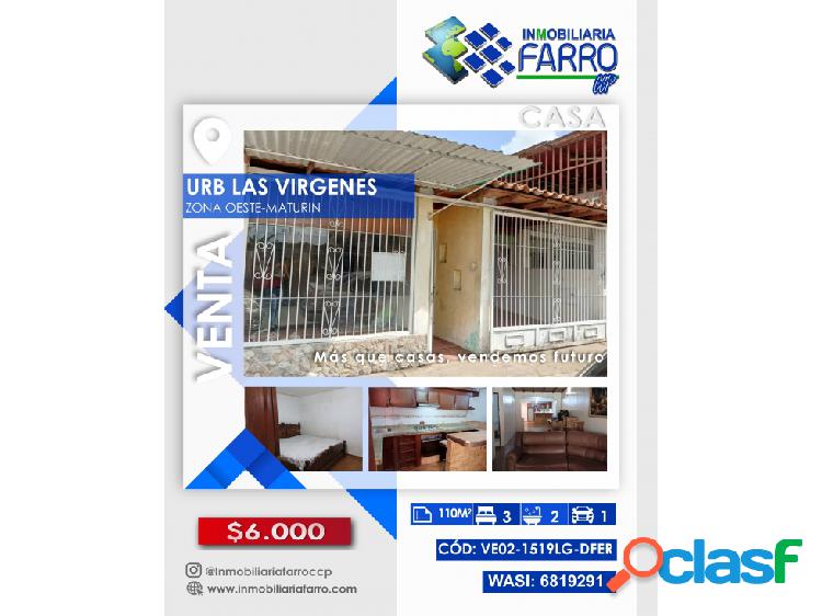 CASA EN URB LAS VIRGENES VE02-1519LG-DFER