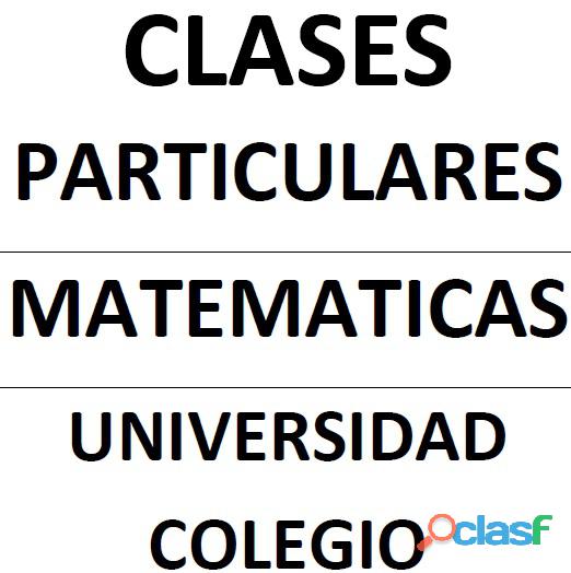 Doy clases particulares de matemáticas (para colegio y