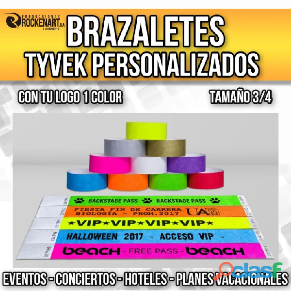 BRAZALETES TYVEK PERSONALIZADOS