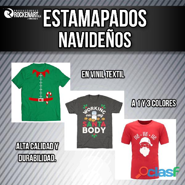 ESTAMPADOS NAVIDEÑOS PARA FRANELAS Y MÁS