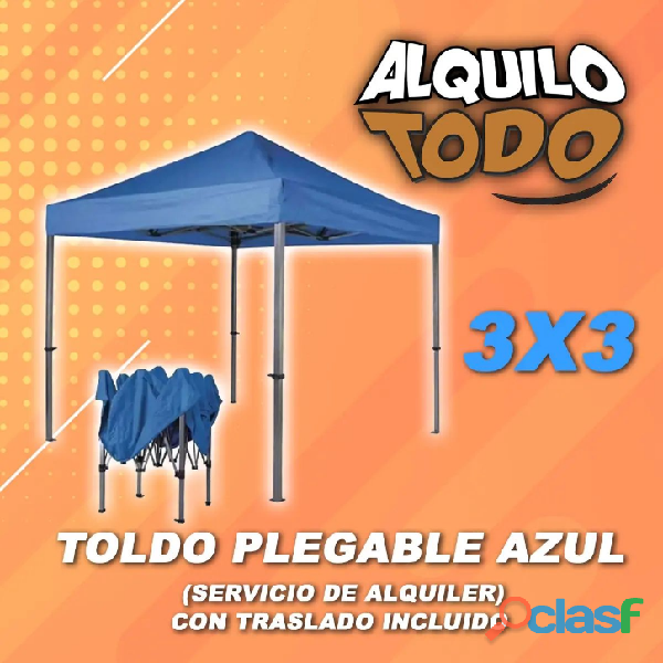 ALQUILER TOLDO PLEGABLE 3X3MTS