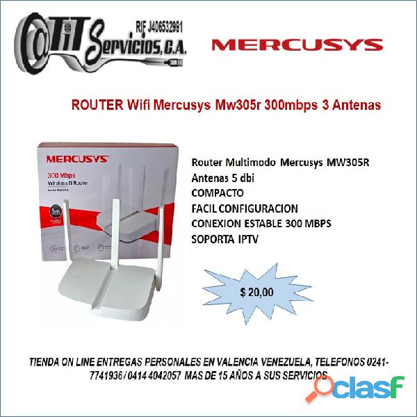 ROUTER Wifi Mercusys Mw305r 300mbps 3 Antenas