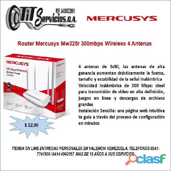Router Mercusys Mw325r 300mbps Wireless 4 Antenas