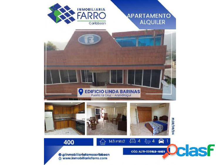 ALQUILER APARTAMENTO ED.LINDA BARINAS PUERTO LA CRUZ