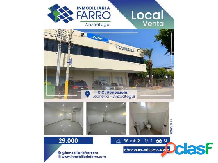 EN VENTA LOCAL UBICADO EN LECHERIA CC VENEZUELA