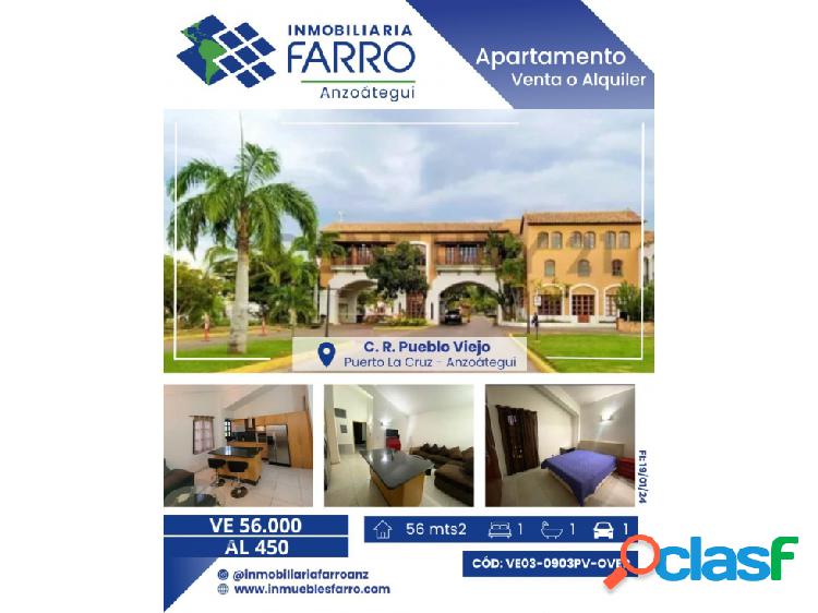 EN VENTA O ALQUILER APARTAMENTO EN PUEBLO VIEJO