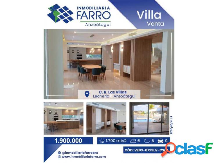 EN VENTA VILLA UBICADA EN LAS VILLAS VE03-0723LV-CSOL