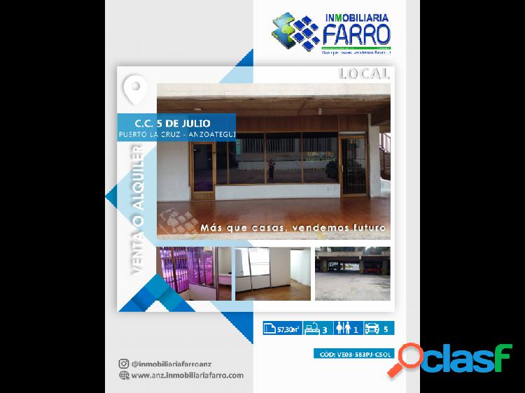 EN VENTA/ALQ LOCAL UBICADO EN CC 5 DE JULIO VE03-583PJ-CSOL