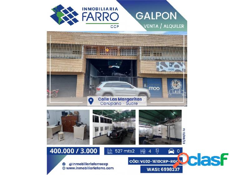 GALPON EN LA CALLE LAS MARGARITAS VE02-1610CRP-RGON