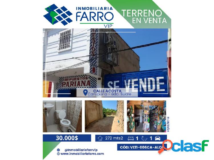 INMOBILARIA FARRO VIP VENDE TERRENO / VE11-006CA-ALOP