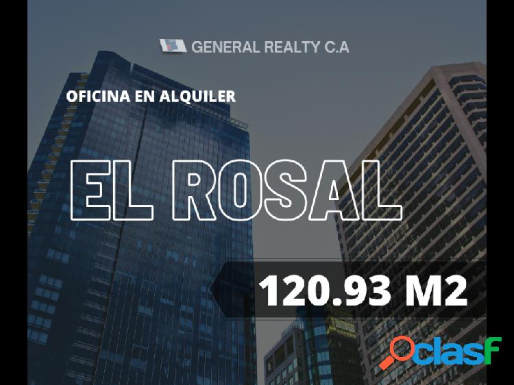 Oficina Amoblada En Alquiler El Rosal 120.91m2