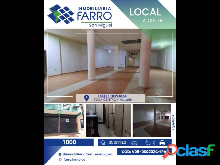 SE ALQUILA LOCAL COMERCIAL EN EL CENTRO VE05-00020ZC-IPAL