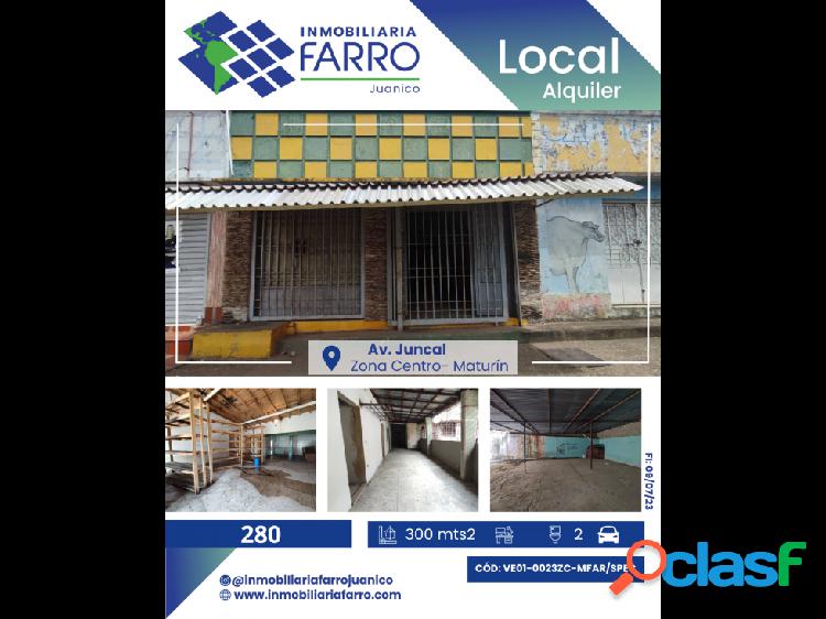 SE ALQUILA LOCAL EN AV.JUNCAL MATURIN VE01-0023ZC-MFAR/SPEC