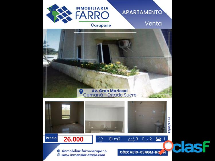 SE VENDE APARTAMENTO EN LA AVENIDA GRAN MARISCAL