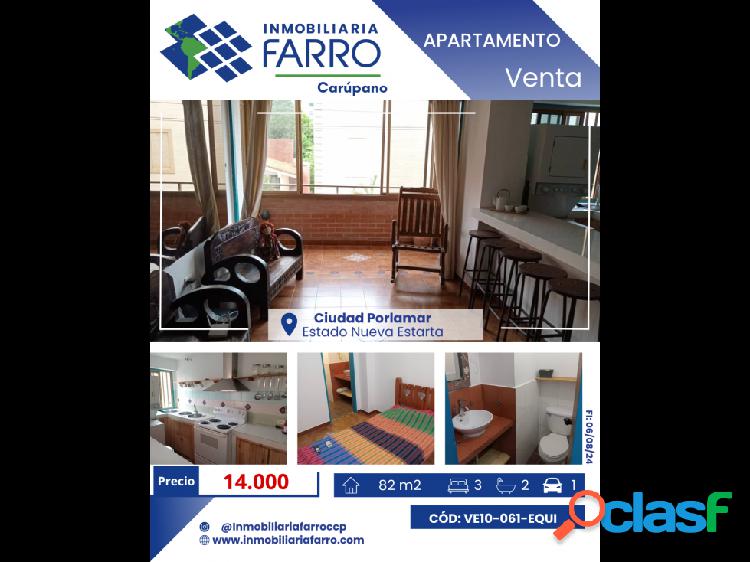 SE VENDE APARTAMENTO EN PORLAMAR VE10-061CP-EQUI