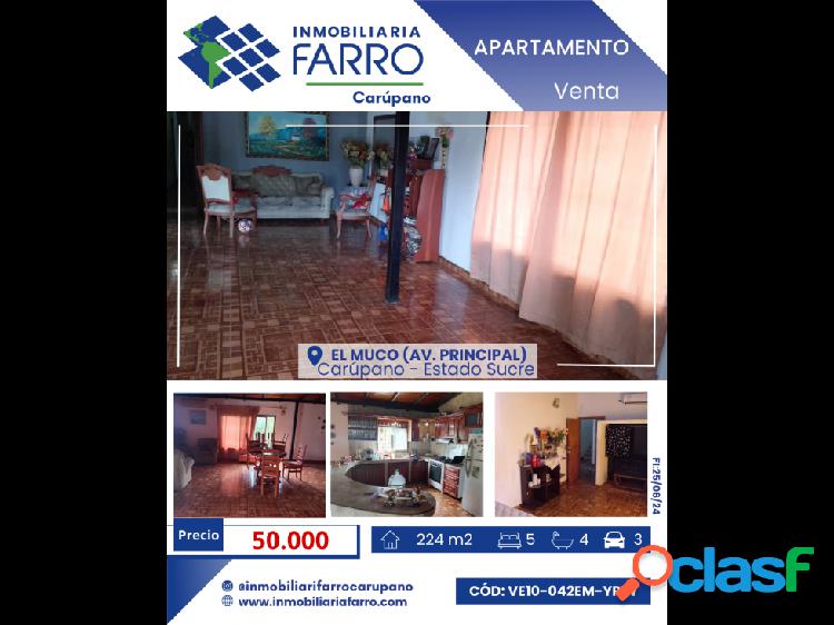 SE VENDE APARTAMENTO EN VÍA PRINCIPAL EL MUCO