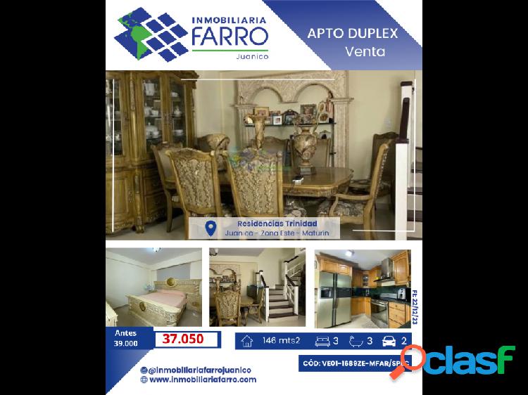 SE VENDE APTO DUPLEX RESD. TRINIDAD JUANICO VE01-1689ZE-MFAR