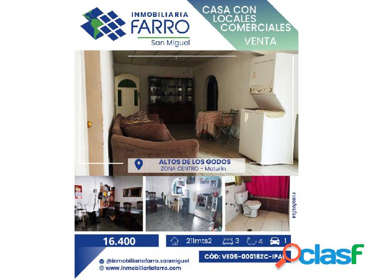 SE VENDE CASA CON 3 LOCALES COMERCIALES EN AV EL EJERCITO