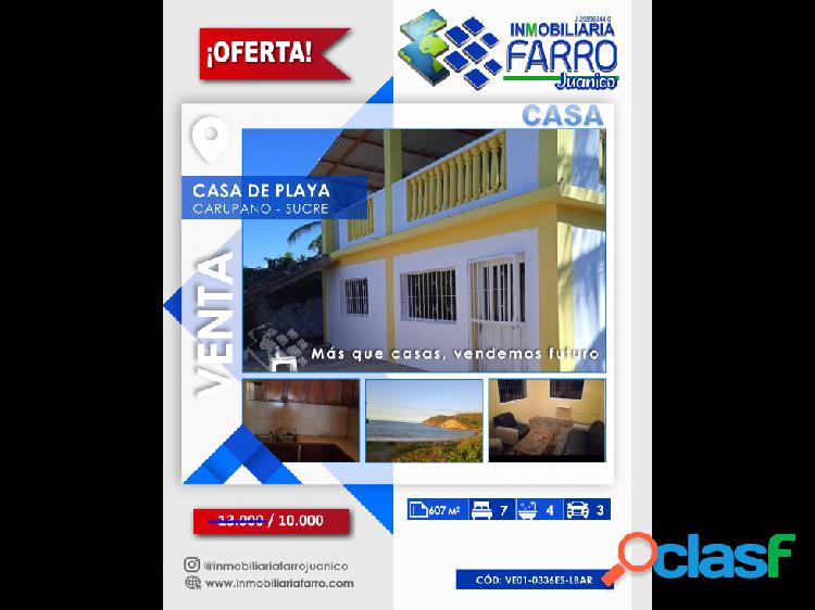 SE VENDE CASA DE PLAYA EN CARUPANO EDO SUCRE