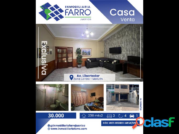 SE VENDE CASA EN AV.LIBERTADOR ZONA CENTRO