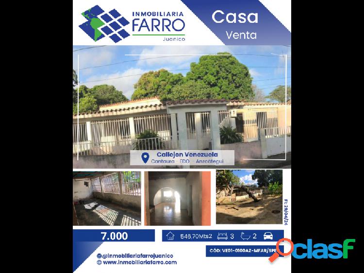 SE VENDE CASA EN CANTAURA EDO ANZOATEGUI