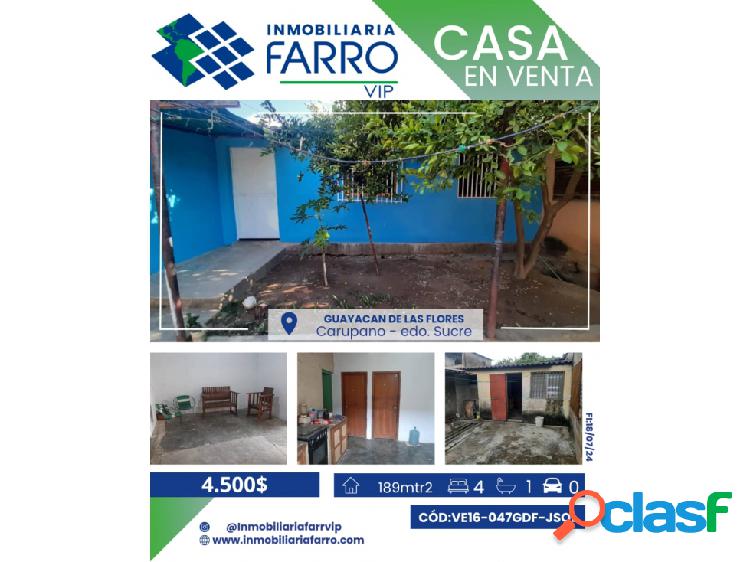 SE VENDE CASA EN GUAYACAN /VE16-47GDF-JSOL