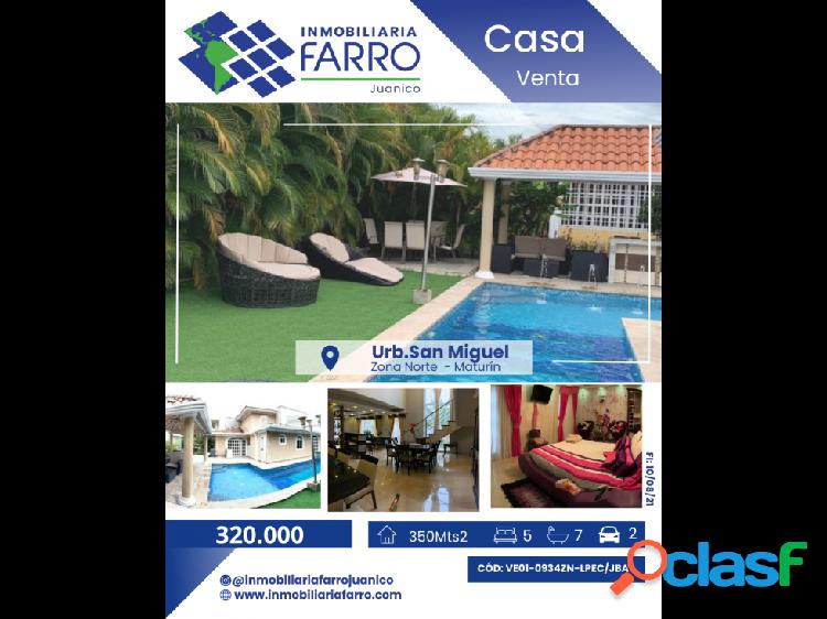 SE VENDE CASA EN LA URB SAN MIGUEL MATURIN