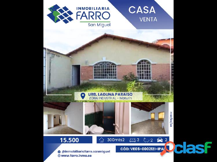 SE VENDE CASA EN URB LAGUNA PARAISO VE05-00030ZN-LBAR