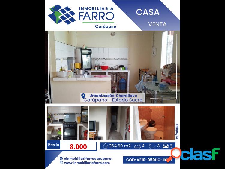 SE VENDE CASA EN URBANIZACIÓN CHARALLAVE VE10-050UC-JGUT