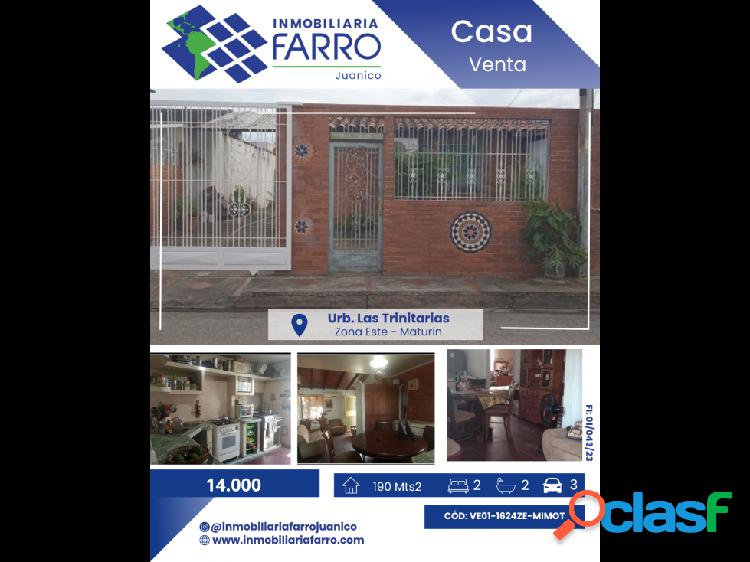 SE VENDE CASA URB LAS TRINITARIAS VE01-1624ZE-MIMOT