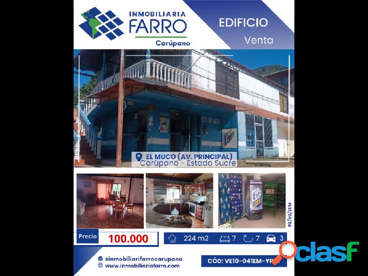 SE VENDE EDIFICIO EN VÍA PRINCIPAL EL MUCO VE10-041EM-YREY