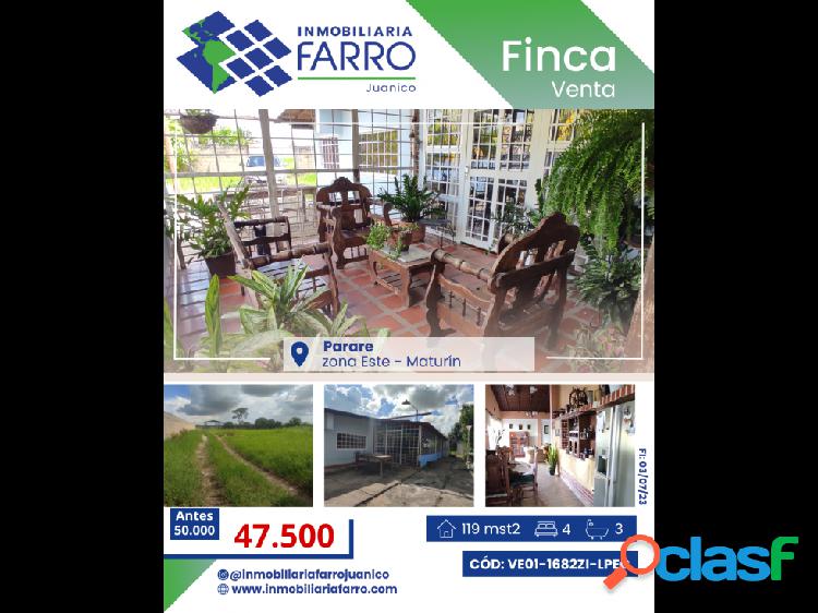 SE VENDE FINCA EN PARARE ZONA ESTE MATURIN