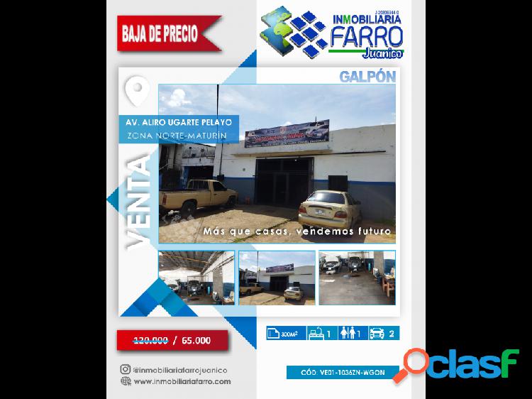 SE VENDE GALPON AV ALIRIO UGARTE PELAYO MATURIN