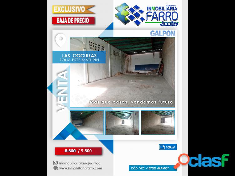 SE VENDE GALPON EN LAS COCUIZAS - MATURIN VE01-1073ZE-MAMOT