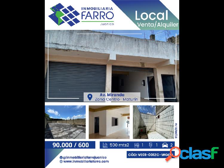 SE VENDE LOCAL COMERCIAL EN AV.MIRANDA - MATURIN