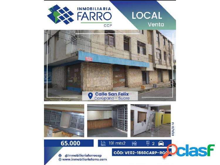 SE VENDE LOCAL EN CALLE SAN FELIX VE02-1660CARP-RGON