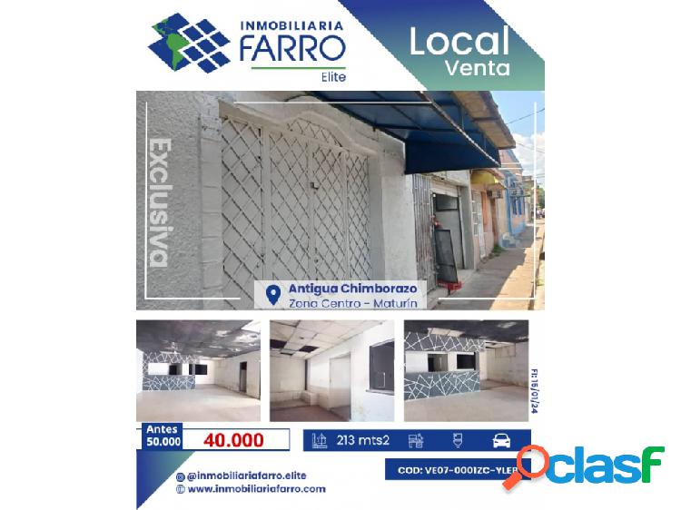 SE VENDE LOCAL EN ZONA CENTRO MATURIN VE07-0001ZC-YLEB