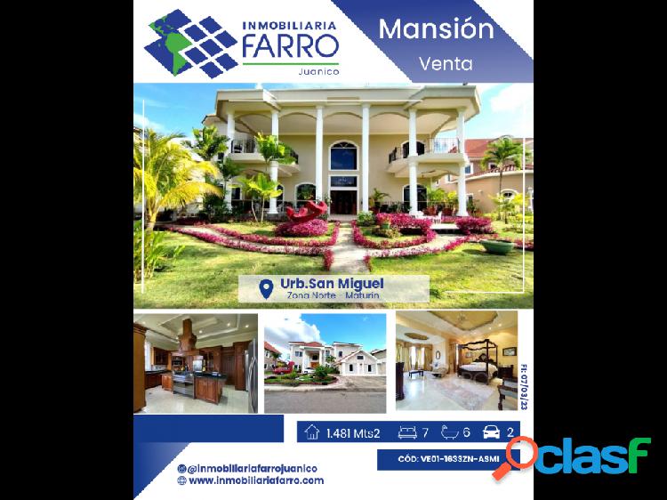 SE VENDE MANSION URB SAN MIGUEL MATURIN VE01-1633ZN-ASMI