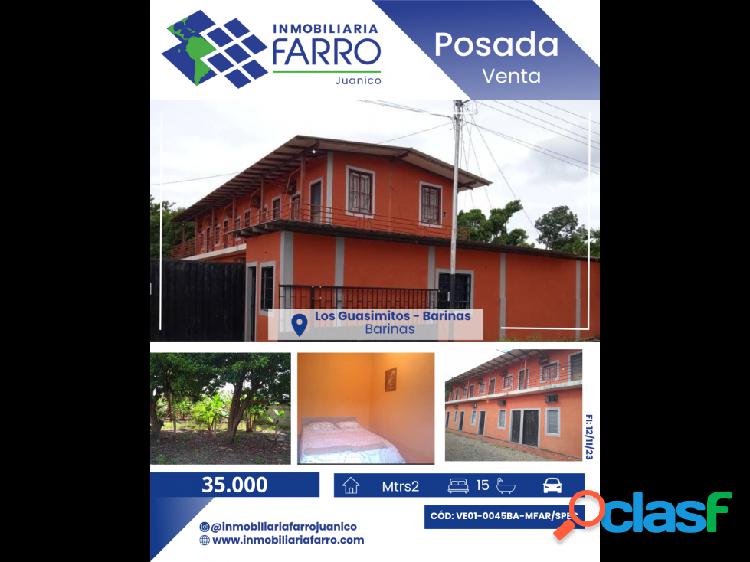 SE VENDE POSADA EN LOS GUASIMITOS EDO BARINAS