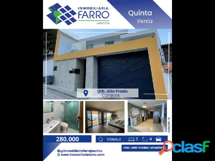 SE VENDE QUINTA EN ALTO PRADO - CARACAS