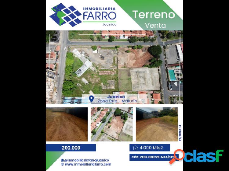 SE VENDE TERRENO EN JUANICO FRENTE AL CLUB ARABE