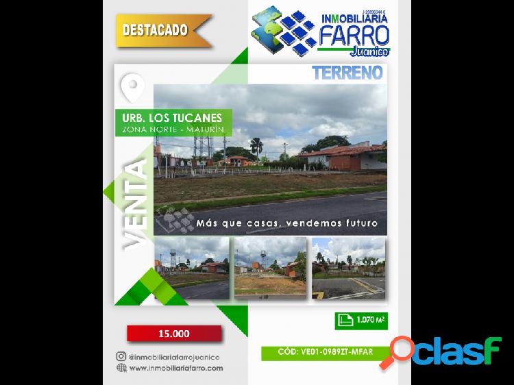 SE VENDE TERRENO EN LOS TUCANES TIPURO VE01-0989ZT-MFAR