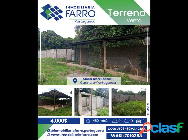 SE VENDE TERRENO EN MESA ALTA SECTOR 1 VE-08