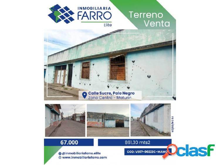 SE VENDE TERRENO SECTOR PALO NEGRO MATURIN VE07-0022ZC-MAMOT